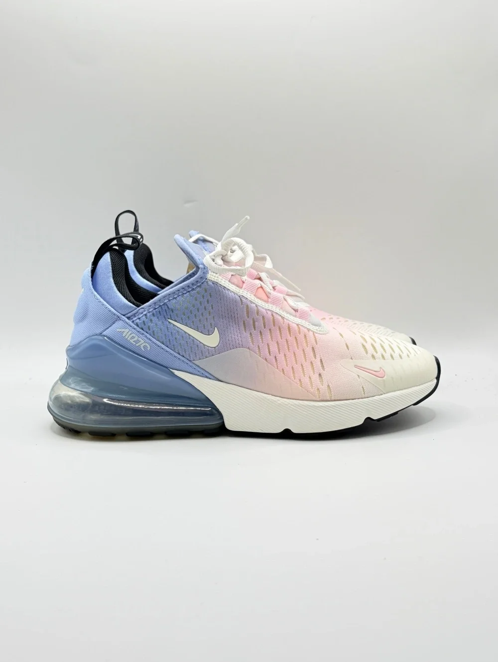 Women's Air Max 270 in the Aluminum / Alabaster / Pink Foam / Sail- NO BOX